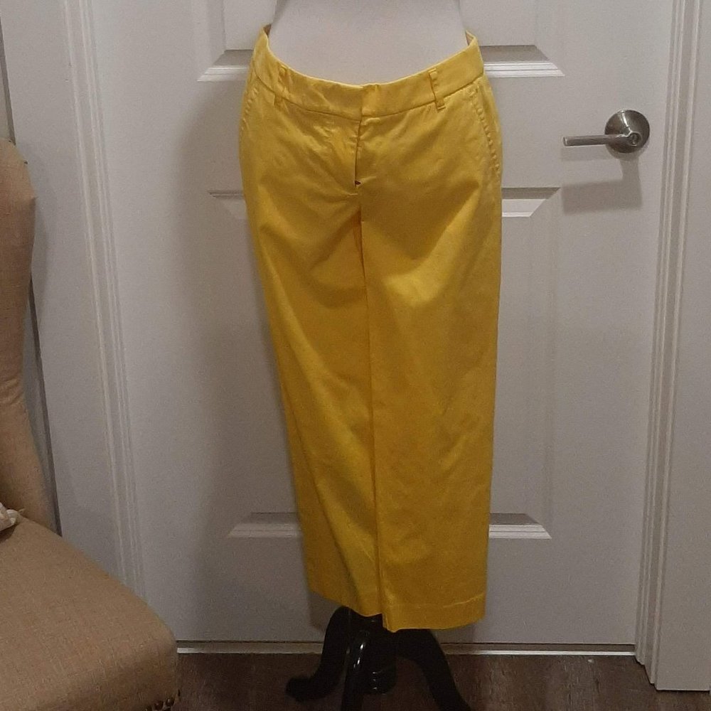 J. Crew Yellow Capri Stretch Dress Pants
